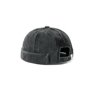 DOWNA Distressed Denim Denim Cap Solid Color Adjustable Hip Hop Hat Vintage Street Style Bonnet