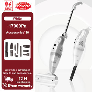 Tixx Vacuum Cleaner 17000pa Strong Suction with 10 accessories For House Portable Handy Household 2-in-1 Handheld