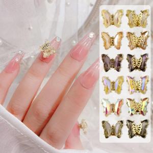 5 cái/bộ Nail Art bướm phụ kiện Kim Cương Làm móng nghệ thuật sequin xoay trang trí móng tay thay thế