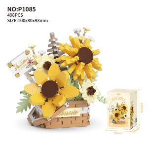 ZHBO Mainan Brick Lego Bunga Plant DIY Flower Bouquet Mainan Balok Pot Tanaman Mainan Anak Perempuan