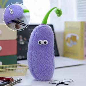 Jonathansdg pencil box small pencil case cute pencil case aesthetic Storage Broccoli Garlic Pen Bag Large Capacity Korean Style Vegetable Stationery Bag Kawaii Aesthetic Plush Fruit Pencil Pouch Stationery Holder