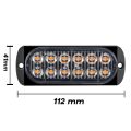 1pc Yellow 12LEDs Strobe Light Bar Car Truck Flash Warning Light Lamp DC 12-24v.
