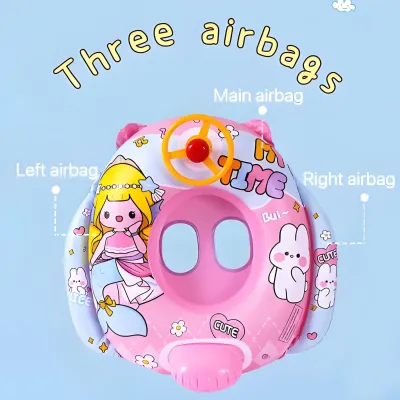 Baby kids swimming floaters inflatable seat ring with awning swimming ring for baby yacht kids summer