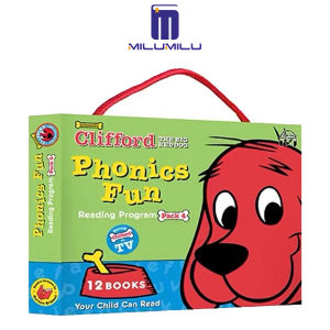 Clifford S Phonics Fun Pack 4 (ชุดหนังสือ12เล่ม) หนังสือปกอ่อนโดยหนังสือภาษาอังกฤษดั้งเดิมของนอร์แมนบริดเวลล์