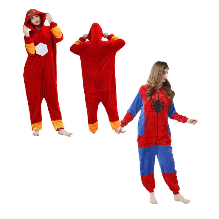 Spiderman I-r-o-n Man Onesie for Adults Unisex Men Women Avengers