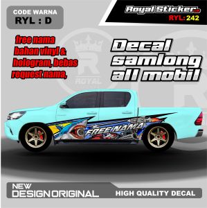 RYL 242-STIKER DECAL MOBIL KIJANG INNOVA XENIA JAZZ SEDAN MOBILIO SIGRA GRATIS CUSTOM NAMA