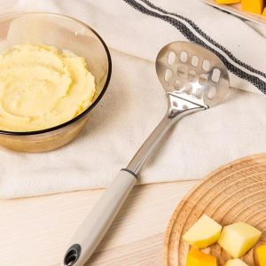 1 ชิ้น ที่บดอาหารสแตนเลส บดมันฝรั่ง ผัก ผลไม้ แข็งแรง ทนทาน ใช้งานง่าย บดฝักทอง บดมันบด ทำความสะอาดง่าย เครื่องมือครัวมัลติฟังก์ชั่น