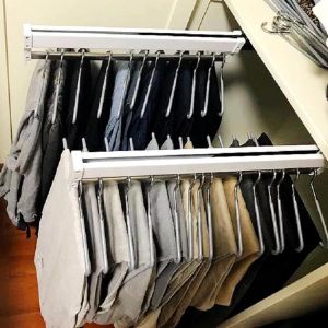 Ready Stock Gantungan Baju Tarik Rak Lemari Pakaian Wardrobe Organizer