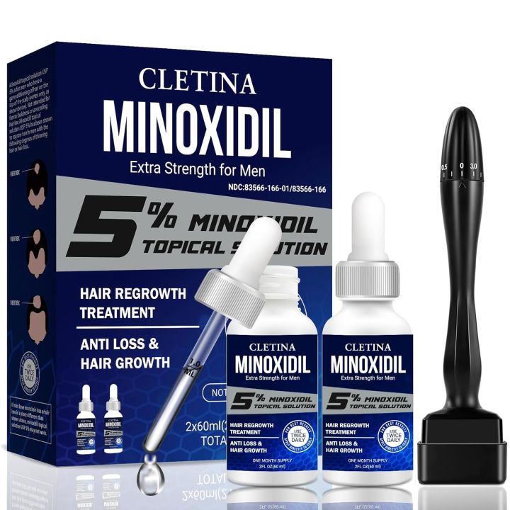 Picture of 5% Minoxidil for Men Hair Growth Serum Oil Treatment with Dropper- Help ...