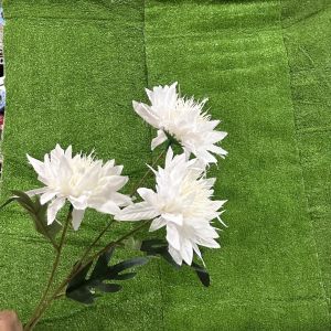 hoa giả .CÀNH HOA CÚC PHA LÊ 3 bông cành dài 70cm.dùng cắm bình .