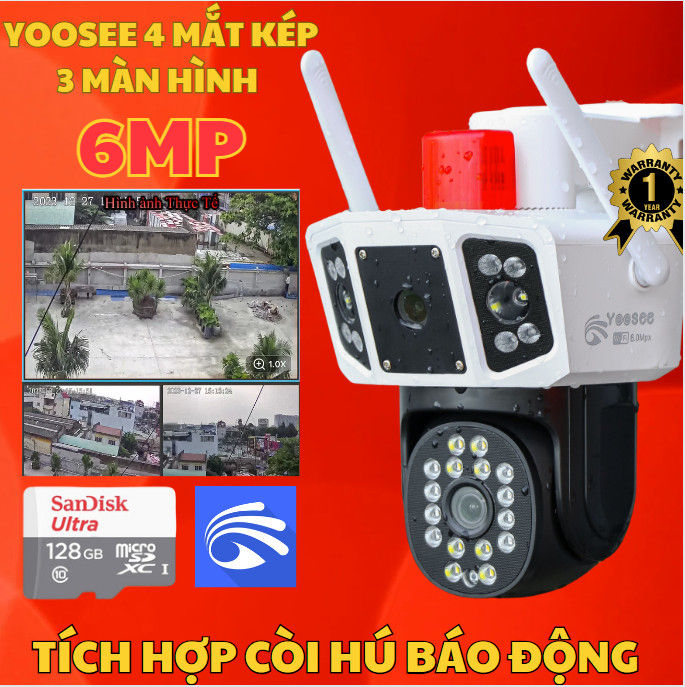 Camera 3 MẮT KÉP Ngoài Trời Yoosee 9MP - Kết nối WIfi nhanh chóng - Xem ...