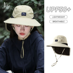 LouisWill Sun Cap Large Shawl Beach Hat Sun-proof Hat Casual Sun Hats Portable Fisherman Cap Large Brim Cap Sun Protection Cap UV Protection Hats for Summer Outdoor Travel