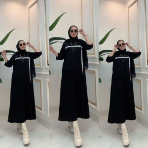Midi Dress Terbaru Model Saku Ld 110 Bahan Combad 20s Midi Dress List Samping