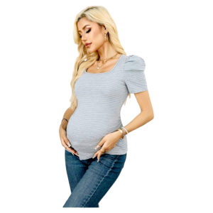 ELSAFREE MISTERY GIFT FREE SHIPPING COD BC Round Neck Puff Sleeves Pregnant Maternity T-shirt - xs to slim large - classy and elegant - timeless classic - timeless piece - casual office or party - classic piece - super kapal ng tela - hindi kayo
