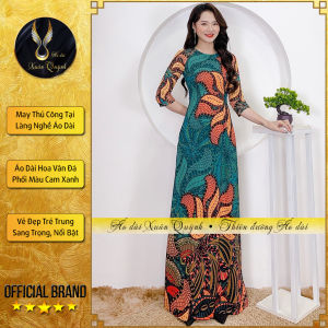 Áo Dài Truyền Thống Họa Tiết Hoa Vân Đá Duyên Dáng Lụa Habutai K94 - Áo Dài Xuân Quỳnh