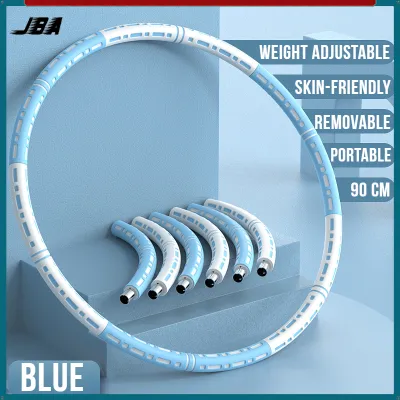 JBA Hullahop 6 Section Removable Non Slip Bump Floating Point Weight Adjustable Hoolahoop Rattan 90CM Portable Soft Hulahoop Exercise 呼啦圈 乌拉圈