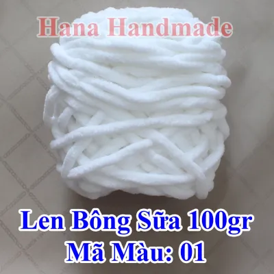 Len Bông Sữa / Len nhung đũa 100g (28k/cuộn)