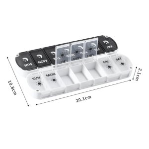 FLYING Airtight Weekly Pill Case 14 Grids Foldable Design  Box  2 Times A Day Pill Organizer Travel Use