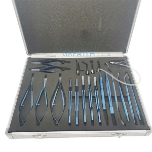 21pcs Ophthalmic Cataract Intraocular Set Surgical Instrument Eye Micro Surgery Tools