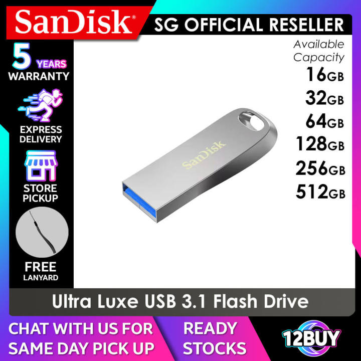 SanDisk Ultra Luxe USB Thumb Drive Flash Drive 32GB 64GB 128GB