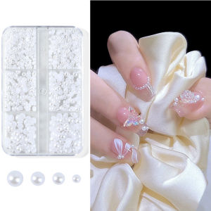 White Pearl Nail Art Decor Mixed Size Rhinestone Nail Decor DIY Pendant Nail Art Accessories