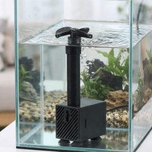 OUTOPEN Rotary Spray Turtle Tank Wave Pump Built-in Design Low-Water-Level Fish Tank Aerator Energy Saving Detachable Submersible Pump Tabletop Fountain