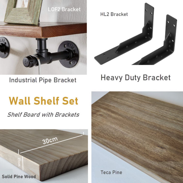 [SG Ready Stock] 30cm Depth Solid Wood Wall Shelf / Wall Shelf / Wall