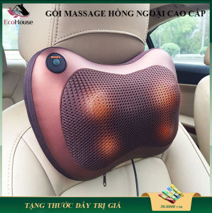 Gối massage hồng ngoại 8 bi cao cấp giúp thư giãn trị liệu hiệu quả bảo hành 12 tháng lỗi 1 đổi 1 trong 7 ngày đầu