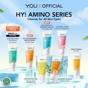 YOU Hy! Amino Facial Wash Anti Acne Hydrating Brightening Oil Control/Anti Bacterial Creamy Wash 100g