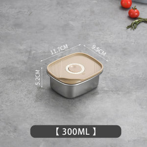 JustLiving 304 Stainless Steel Organizer Crisper Fresh-Keeping Storage Box with Lid Versatile Freezer Food Sealed Containe Food Storage Containers Refrigerator Organizer for Fruits and Meals