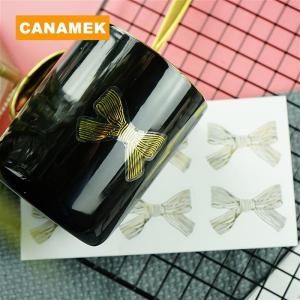 【CANAMEK】 30Pcs 5sheet Cute Golden Big Bow Sticker Gold Handmade Adhesive Cake Sweet Candy Packaging Sealing Label Sticker Gift Stationery
