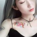 Tatto Temporer Ankle Flora Cherry Lavender / Temporary Tattoo Stiker Bunga lavender Tahan air. 