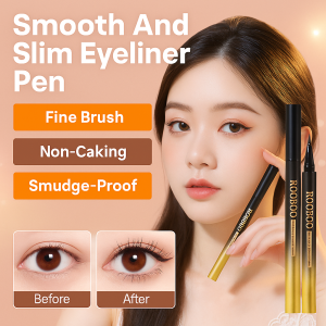 Womens Fine Long Lasting Waterproof Fine Eyeliner Waterproof  Sweatproof Liquid Eyeliner Smudge-Proof For Beginners