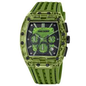 Jam Tangan Jonas Jasmin Belimbing Case Transparant HA-563SDA / Jam Tangan Fashion Pria Tali Rubber Diameter 46cm