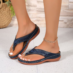 [Free Shipping] New Wedge Heel Casual WomenS Sandals Vintage Stitching Non-Slip Lightweight Soft Sole Comfortable And Versatile Slippers