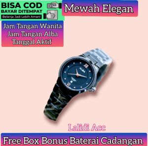 COD JAM TANGAN WANITA ALBA TALI RANTAI MEWAH TANGGAL AKTIF ELEGAN RANTAI HALUS NYAMAN DIPAKAI
