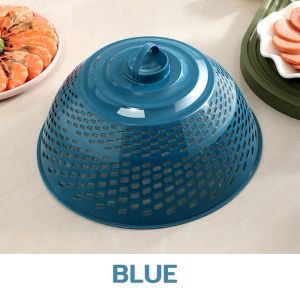 Nexlent Plastic Round Food Cover Mesh Cover Multifunctional Colorful Drain Fruit Plate 1 Piece