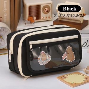 HF 9 Layers Multi Layered Pencil Bags Transparent Large Capacity Student Pencil Case School Stationery Supply Storage