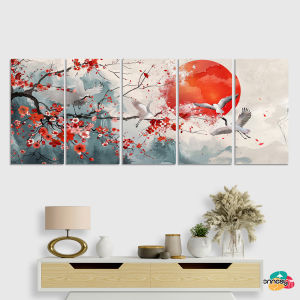 TENNESY Hiasan Dinding Aesthetic 1 Set Japanese Modern Flowers 75x30CM Wall Decor Dekorasi Rumah