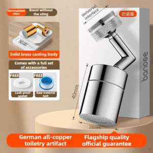 Brass Universal Faucet Extension 720° Swivel 2-Mode Water Flow Splash-Proof Stain-Resistant & Rust-Proof Convenient For Washing & Rinsing
