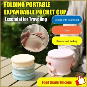 Pocket Cup Insulation Silicone Cup Easy to Use High Temperature Resistance Fashion Folding Anti-loss