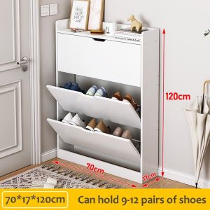 AIBM Shoe Cabinet Outdoor Shoe Rack Shoe Storage Cabinet Home Doorway Corridor Dustproof Wooden Shoe Rack 鞋架 鞋柜
