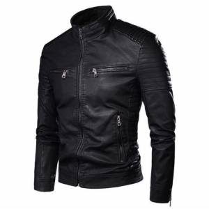 Classic korean Fahionable Mens Leather Jacket (#2)