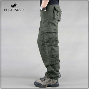 Fuguiniao Mens Multi Pocket Military Jeans Casual Training Plus Size Cotton Breathable Army Camouflage Cargo Pants