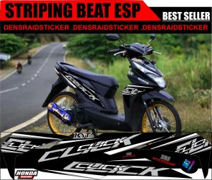 Striping stiker pareasi honda beat esp hitam model click warna lis parian terbaru simple