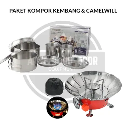 Paket Alat Masak Camping Kompor Cooking Set Nesting Camping Outdoor Portabel