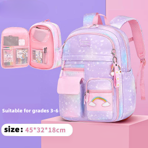 Childrens high-quality brand backpack Student School Bag Girls Princess 6-14 Years Old Kids Backpack Waterproof Comfortable Schoolbag