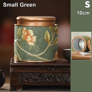 OUTMODED INTERSECT77OU5 1Pcs Green Black Empty Tea Can Tea Packaging 10/19cm Tea Sealed Jar Durable Household Tinplate Storage Can