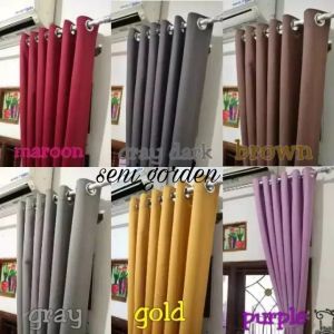 Hordeng Pintu Panjang 230 & Gorden Model Semokring Blackout Import Polos