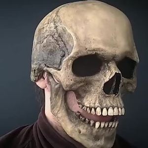 Hàng có sẵn từ nhà sản xuất: Mặt nạ cá tính đạo cụ đầu zombie đáng sợ mặt nạ đầu lâu latex có thể cử động miệng dùng cho Halloween.